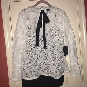 Eloquii lace top /cami bow closure zip up back